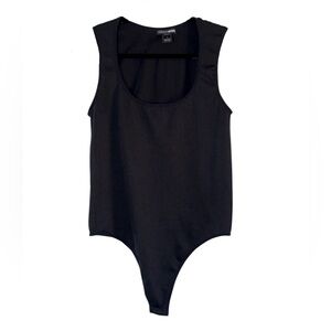 Fashion Nova Ribbed Black Sleeveless Bodysuit